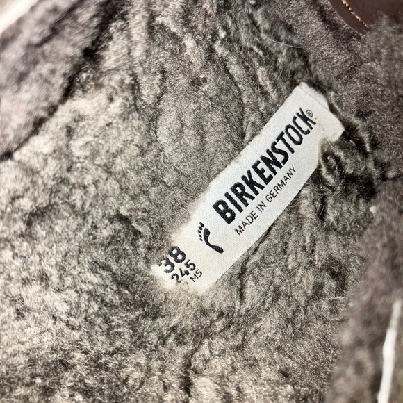 Birkenstock Boston Clog Shearling Dark Brown Suede Slippers - Picture 8 of 14